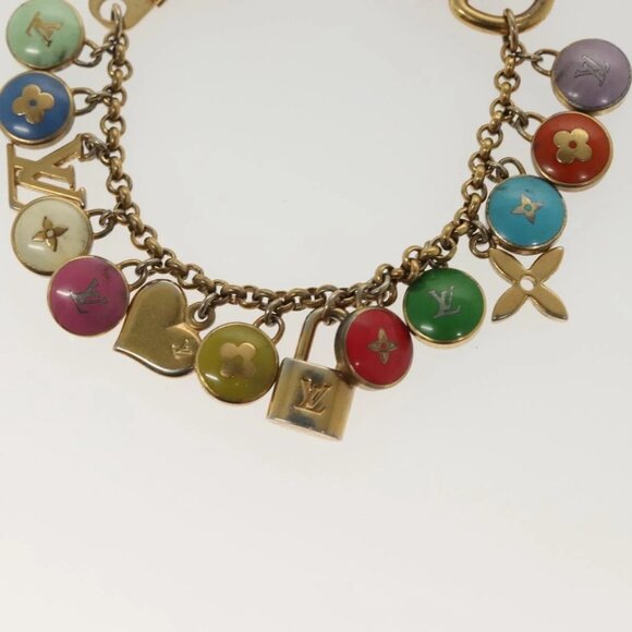 LOUIS VUITTON Porte Cles Chainne Pastille Key Holder Metal M66005 Auth 136335 - Picture 3 of 10